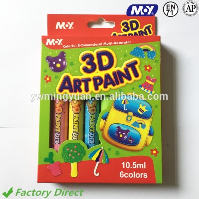 New Best Selling Wholesale Non toxic Colorful Headband Rings Box Cards Decorating painting 3D pattern Art paint glue